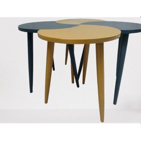 Resim Zigon-Orta Sehpa Takım Hilal Model Parlak Antrasit Hardal Renk Ka 