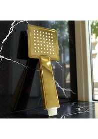 Resim Kare Gold Renkli Modern Duş Başlığı 