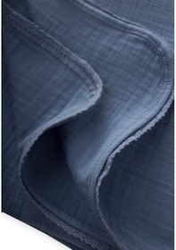 Resim Cigit Dantel İşlemeli Tekkat Müslin Battaniye 100x100 Cm +/- 3 Cm İndigo Mavi Indigo 