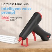 Resim 2600mAh Kablosuz Sıcak Tutkal Tabancası, Taşınabilir Şarj Edilebilir Kablosuz Sıcak Tutkal Tabancası Lityum Pil ile, El Sanatları DIY Okul Projeleri için Mini Tutkal Tabancası 
