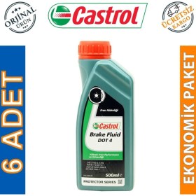 Resim Castrol Brake Fluid Dot 4 500 ml Fren Hidrolik Sıvısı 6 Adet 
