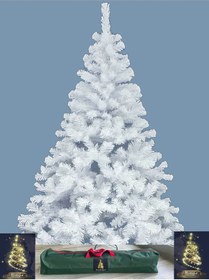 Resim Beyaz Yılbaşı Çam Ağacı 150 Cm 350 Gür Dal Ve Çantalı 