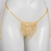 Resim Lüks Bblingbling Parlak Parti Banket Toplanma Püskül Seksi İç Çamaşırı Zinciri Vücut Zinciri Moda Aksesuarları 