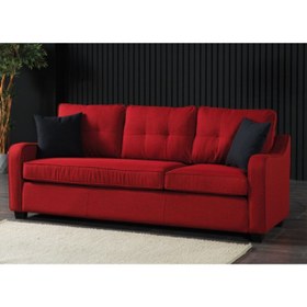 Resim Meşe Home Plus Kılıflı Torba Yaylı Keten Kumaş Fonksiyonel Üçlü Kanepe Koltuk Kırmızı 