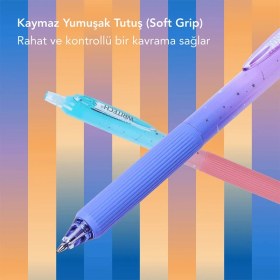 Resim Writech W-0163 Soft Grıp Nebula Mor/mavi Gövde Mavi Jel Kalem - 1 Adet 