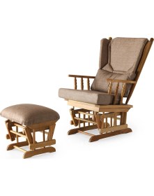 Resim Bonita Baba, Emzirme Koltuğu Sessiz Rulmanlı Konfor, Doğal Kayın Ahşap Tv Koltuğu 