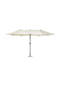 Resim Sıbılla 460 Cm Çiftli Bahçe Şemsiyesi, Oval Gölgelik, Upf 30+, Alüminyum Gövde Bej 