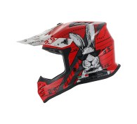 Resim Sway 618 Bunny Çocuk Cross Kaskı Bisiklet Motosiklet Enduro Kask L Beden Siyah Kırmızı Çocuk Kaskı Kırmızı 