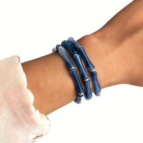 Resim 3 Adet Yaratıcı Çam Desenli Esnek Kordon Kadın Bilezik Seti 