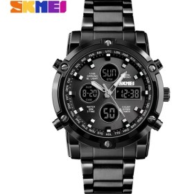 Resim Hanyang Tüm Siyah Moda Erkek Kol Saati Skmeı Izle Spor Dijital Bilezik 3 Zaman Geri Sayım Erkek Saat Paslanmaz Çelik Saatler Erkek Iş (Yurt Dışından) 