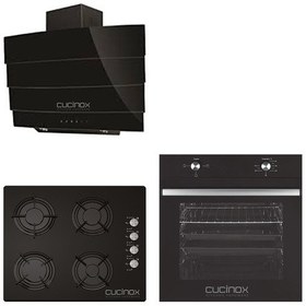 Resim Cucinox Genova MFA 604 - GLS 640 - F18 Touch Turbosuz Siyah Ankastre Set 