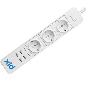 Resim markentegra Akıllı 4 USB Bağlantılı 3'lü Priz, Uzaktan Kontrol Özellikli 