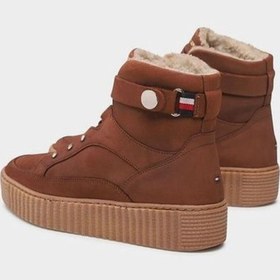 Resim Tommy Hilfiger WARMLINED LACE UP BO Kadın Kahverengi Bot 