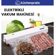 Resim Küchen Pratic Ev Tipi Elektrikli Gıda Vakum Makinesi - Turuncu + 10 Poşet 