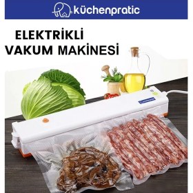 Resim Küchen Pratic Ev Tipi Elektrikli Gıda Vakum Makinesi - Turuncu + 10 Poşet 