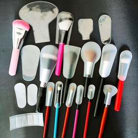 Resim 5 Parça EVA Makyaj Fırçası Seti, Toz Geçirmez Koruyucu Kılıf ile Makyaj Araçları için Kokusuz Tüy Bırakmayan Çanta Aksesuarları 