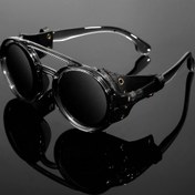 Resim Retro Premium Cool Steampunk Yuvarlak, PU Deri ve Çift Köprülü, Erkek Kadın Dekor Fotoğraf Aksesuarları, Hediye İçin İdeal Seçim 