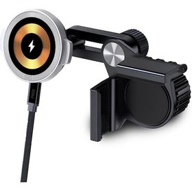 Resim Force M16 15w Hızlı Şarj Kablosuz Araç Şarj Cihazı Tutucu, Manyetik Katlanabilir Telefon Tutucu 