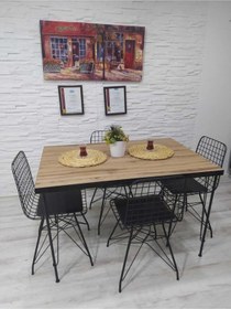 Resim Avvio Mercan 4 Kişilik 60-120 Yemek Masası Takımı-mutfak Masası Takımı-balkon Masa Takımı Oval Kenar Akça 