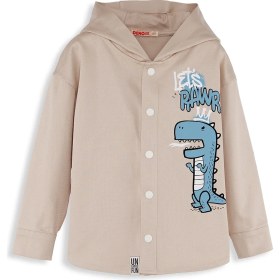 Resim Denokids Dino Oversize Gabardin Erkek Çocuk Gömlek Ceket Uzun Kol Modern Regular Fit 