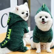 Resim Küçük Köpekler ve Kediler için Dinozor Kostümü - Kışlık Sıcak Evcil Hayvan Giysisi, Kolay Giydirilen Köpek & Kedi Kıyafeti, Sevimli Doğum Günü Partisi Halloween Kostümü, Pomeranian, Chihuahua, Shih Tzu için Yumuşak Polyester Kışlık Giysi, Dinozor Temalı Parti Dekoru, Geniş Delikli Rahat Kesim 