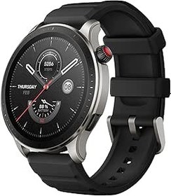 Resim Amazfit GTR 4 Akıllı Saat Erkekler için Android iPhone, Çift Bantlı GPS, Alexa Dahili, Bluetooth Aramalar, 150+ Spor Modu, 14 Gün Pil Ömrü, Nabız Kan Oksijen Monitörü, 1,43 inç AMOLED Ekran, Siyah 