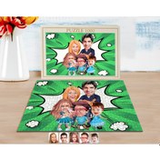 Resim Kişiye Özel Aile Karikatürlü 1000 Parça Profesyonel Puzzle-7 2Y