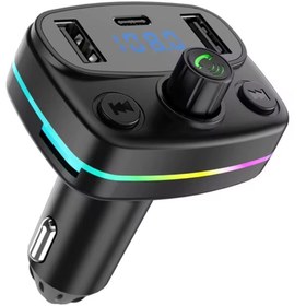 Resim EN SİGA Bluetooth Araç RGB Müzik Çalar Fm Transmitter MP3 Oto Çakmaklık Şarj Müzik Kiti Hafıza Kart Girişli 