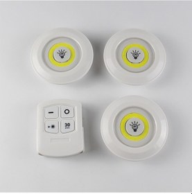Resim River World 3'lü Uzaktan Kumandalı Yapışkanlı Kablosuz Led Spot Lambalar Çok Renkli 