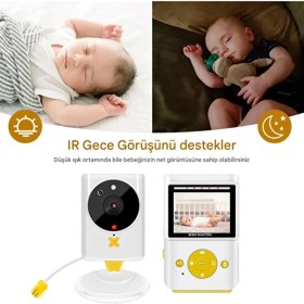 Resim Aesco Akıllı Bebek Kamerası Monitörlü Karşılıklı Konuşma Özellikli Sıcaklık Izleme 2.4 Inç Bebek Kamerası - Lisinya 
