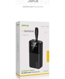 Resim Jopus 30000mah Powerbank Lcd Ekranlı Taşıma Askılı Güçlü Taşınabilir Şarj Cihazı Siyah 
