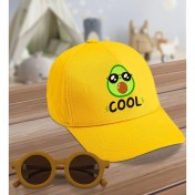 Resim Bk Kids Cool Tasarımlı Sarı Cotton Çocuk Şapkası ve Sarı Çocuk Güneş Gözlüğü Hediye Seti 