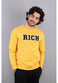 Resim Hardal Erkek Baskılı Sweatshirt Çok Renkli 