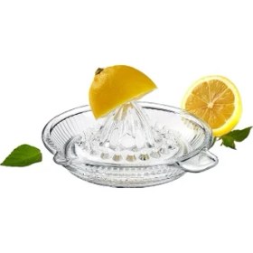 Resim Cam Limon Sıkacağı | Portakal ve Narenciye Sıkacağı | Manuel, Şeffaf Cam, Kolay Temizlenir | Kulplu Taze Meyve Suyu Sıkacağı 
