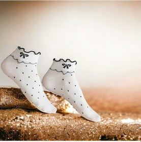Resim Shopiolog Sevimli Marul Desenli Bilek Çorabı Desen5 Siyah - Beyaz 