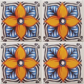 Resim KÜTAHYA ÇİNİ SANAYİ 10x10 cm Çini Desenli Çini Seramik Karo 