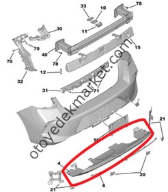 Resim Opel Astra (2022-2024) Arka Tampon Eteği (Orijinal) 