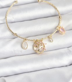 Resim BURCU MODA Hayat Ağacı Charmlı Gold Renk Pirinç Kadın Bileklik 