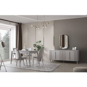 Resim Salda Mdf Yemek Odası Takmı Beyaz 