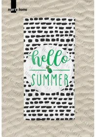 Resim Marte Home Hello Summer Y - Baskılı Plaj Havlusu Yeşil 
