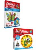Resim Kumtoys Saat Boyama Ve Ahşap Kalemlik Ve Kumbara Boyama (2'li Set) 