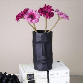 Resim Selim Dekor Poseidon Küçük Surat Vazo Siyah 