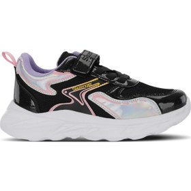 Resim Slazenger Karolıs Kız Çocuk Cırt Cırtlı Siyah / Mor Günlük Spor Ayakkabısı Siyah / Mor 