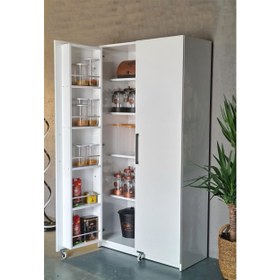 Resim Avm Park Beyaz 180 cm 2 Kapaklı Erzak Dolabı (AVM.292155) 