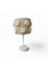 Resim Elizim Home Lighting Makrome Papatyalı Abajur Krem 