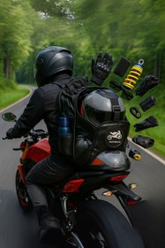 Resim Motobros Motosiklet Sırt Çantası Motorcu Çantası (Su Geçirmez) 