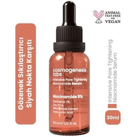 Resim Cosmogenesis Labs Niacinamide %5 Serum 30ml - Siyah Nokta Akne Gözenek Sıkılaştırıcı Sebum Vegan 
