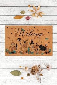 Resim Welcome, Balkabağı, köpek cinsleri, Köpek desenli Kapı Önü Paspası, ev eşyası paspas, uzun ömürlü 