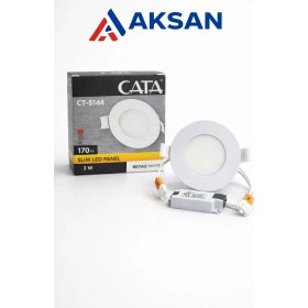 Resim Cata CT-5144 3’lü Set Ultra Slim LED Panel 3W 170 Lm 6400K Soğuk Beyaz 160° - 7 cm Uyumlu Spot (3 Adet) 