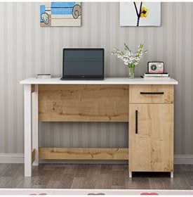 Resim BMdekor Çalışma Masası Nest Beyaz Safir Meşe 